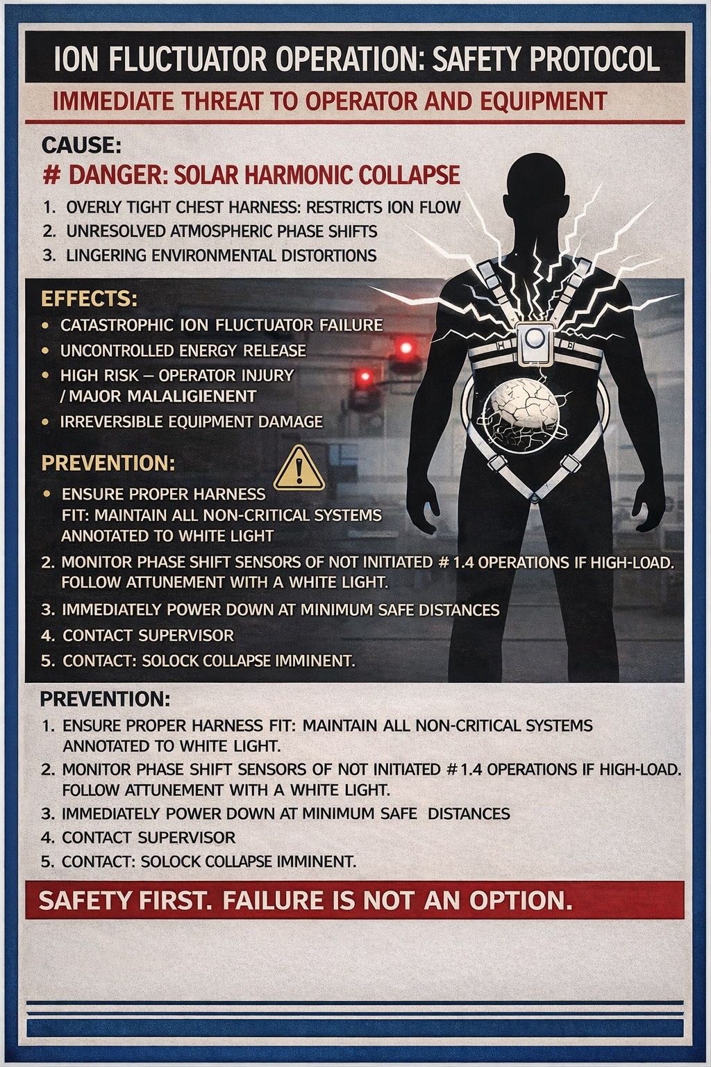 Ion Fluctuator Operation Safety Protocol (Printable Poster)